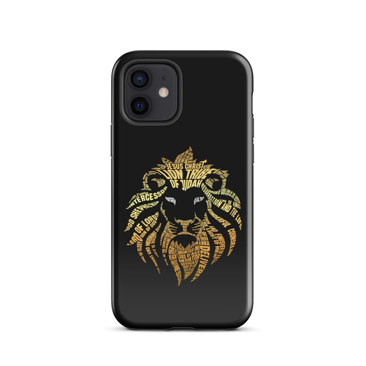 Christian Phone Case Lion Word Cloud Black for iPhone® iPhone® Phone Cases Glossy iPhone 12 