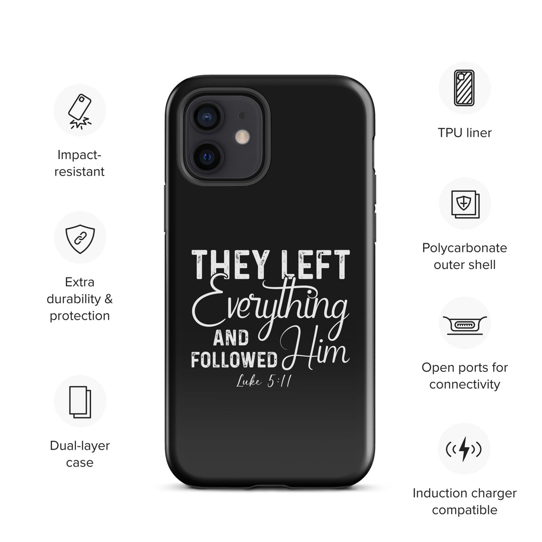 Christian Phone Case Left Everything Black for iPhone® iPhone® Phone Cases   