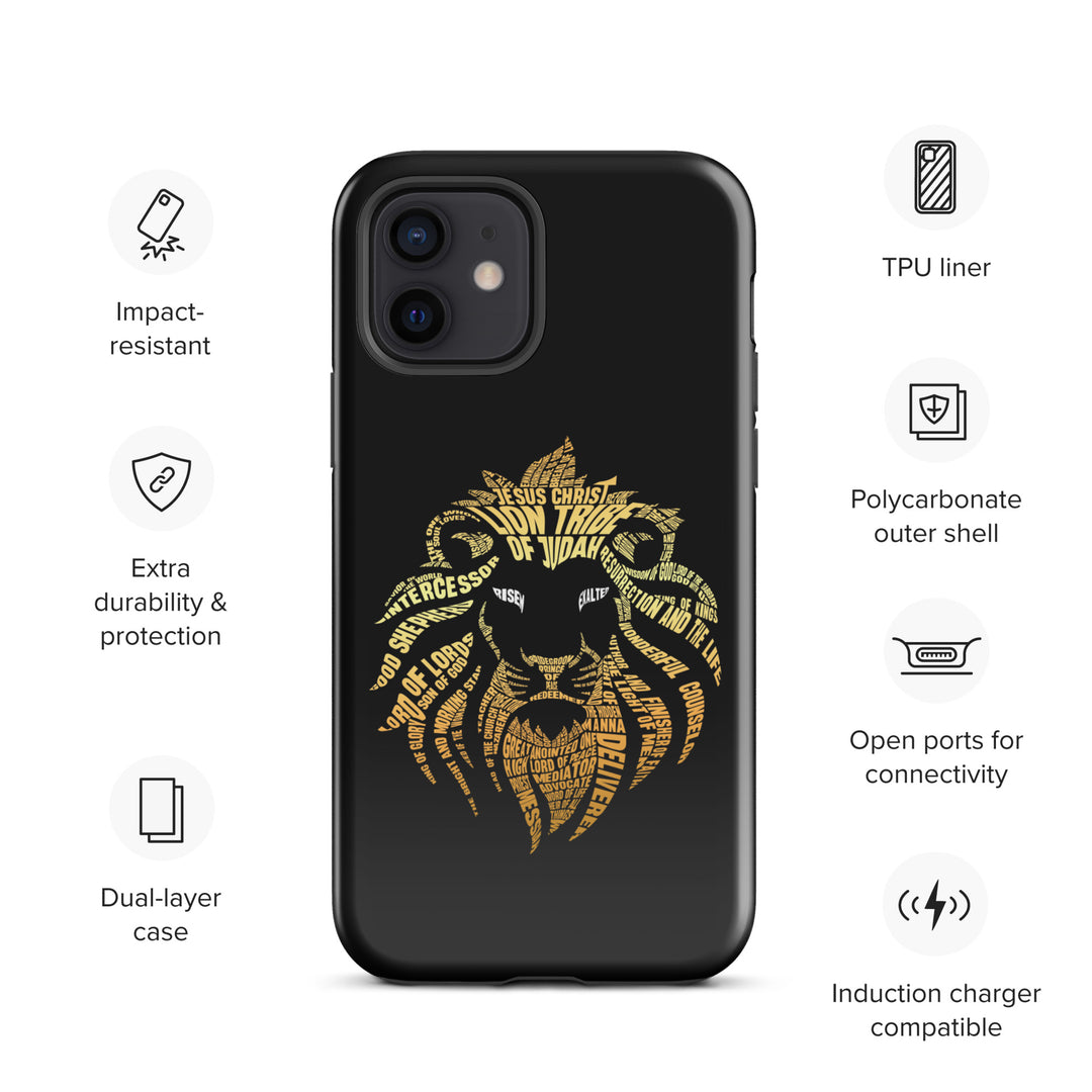 Christian Phone Case Lion Word Cloud Black for iPhone® iPhone® Phone Cases   