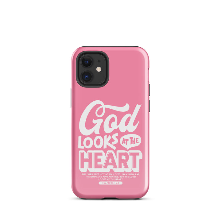 Christian Phone Case God Looks At Heart for iPhone® iPhone® Phone Cases Glossy iPhone 12 mini 