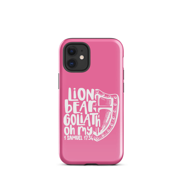 Christian Phone Case Lion Bear Goliath Oh My Pink for iPhone® iPhone® Phone Cases Glossy iPhone 12 mini 