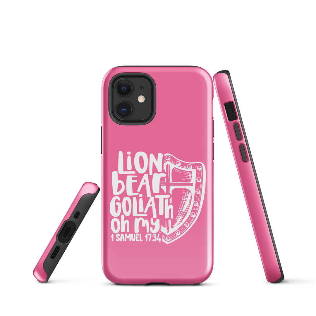 Christian Phone Case Lion Bear Goliath Oh My Pink for iPhone® iPhone® Phone Cases   