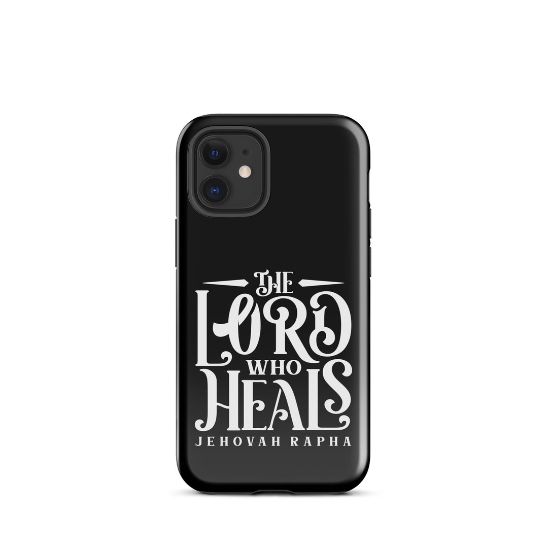 Christian Phone Case The Lord Who Heals Black for iPhone® iPhone® Phone Cases Glossy iPhone 12 mini 