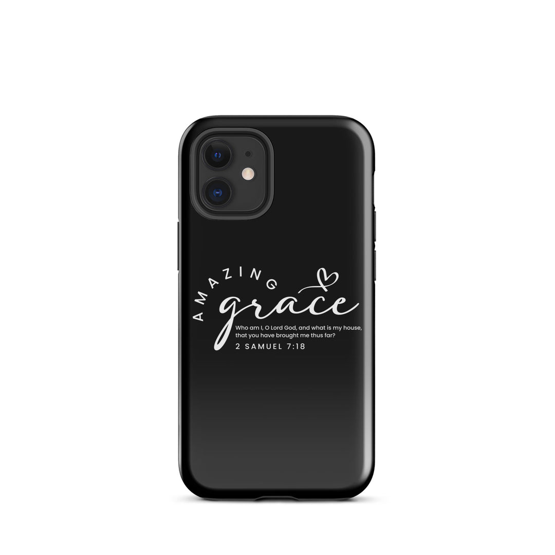 Christian Phone Case Amazing Grace Heart Black for iPhone® iPhone® Phone Cases Glossy iPhone 12 mini 