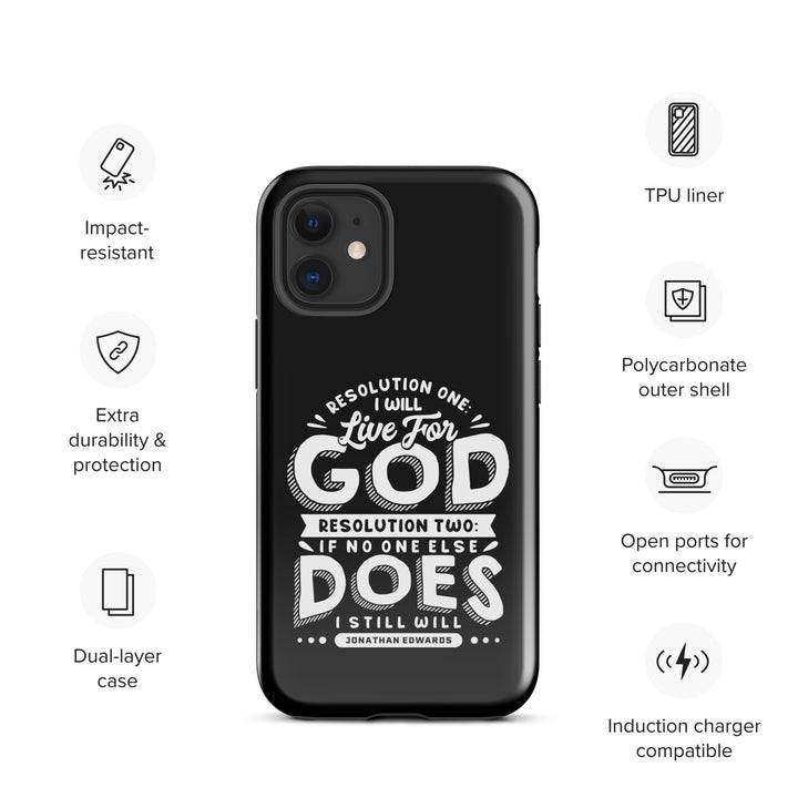 Christian Phone Case Live For God Black for iPhone® iPhone® Phone Cases   