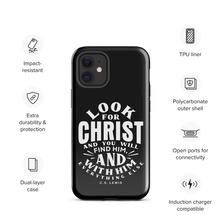 Christian Phone Case Look For Christ Black for iPhone® iPhone® Phone Cases   