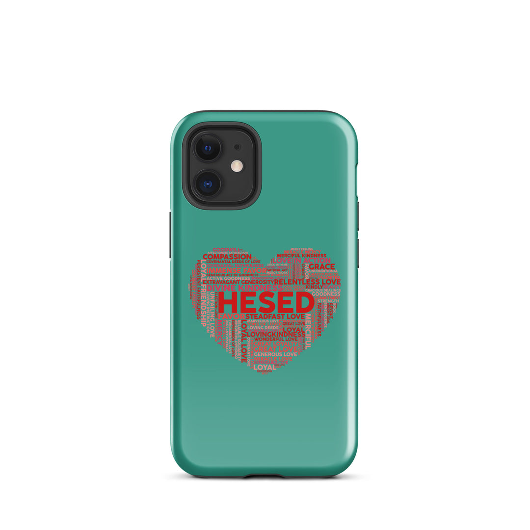 Christian Phone Case Hesed Heart Teal for iPhone® iPhone® Phone Cases Glossy iPhone 12 mini 