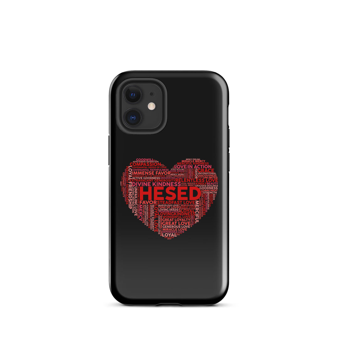 Christian Phone Case Hesed Heart Black for iPhone® iPhone® Phone Cases Glossy iPhone 12 mini 