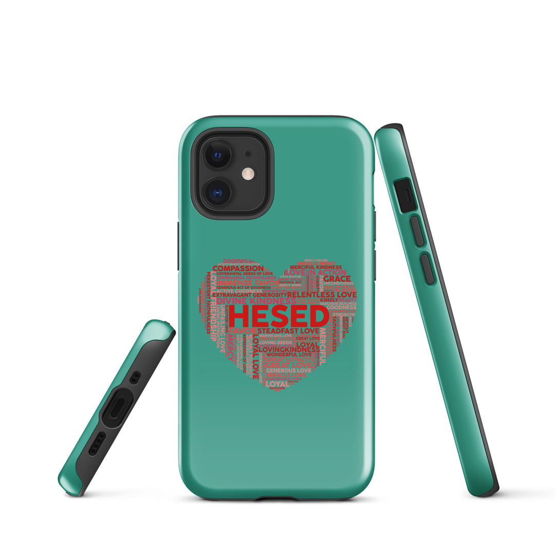 Christian Phone Case Hesed Heart Teal for iPhone® iPhone® Phone Cases   