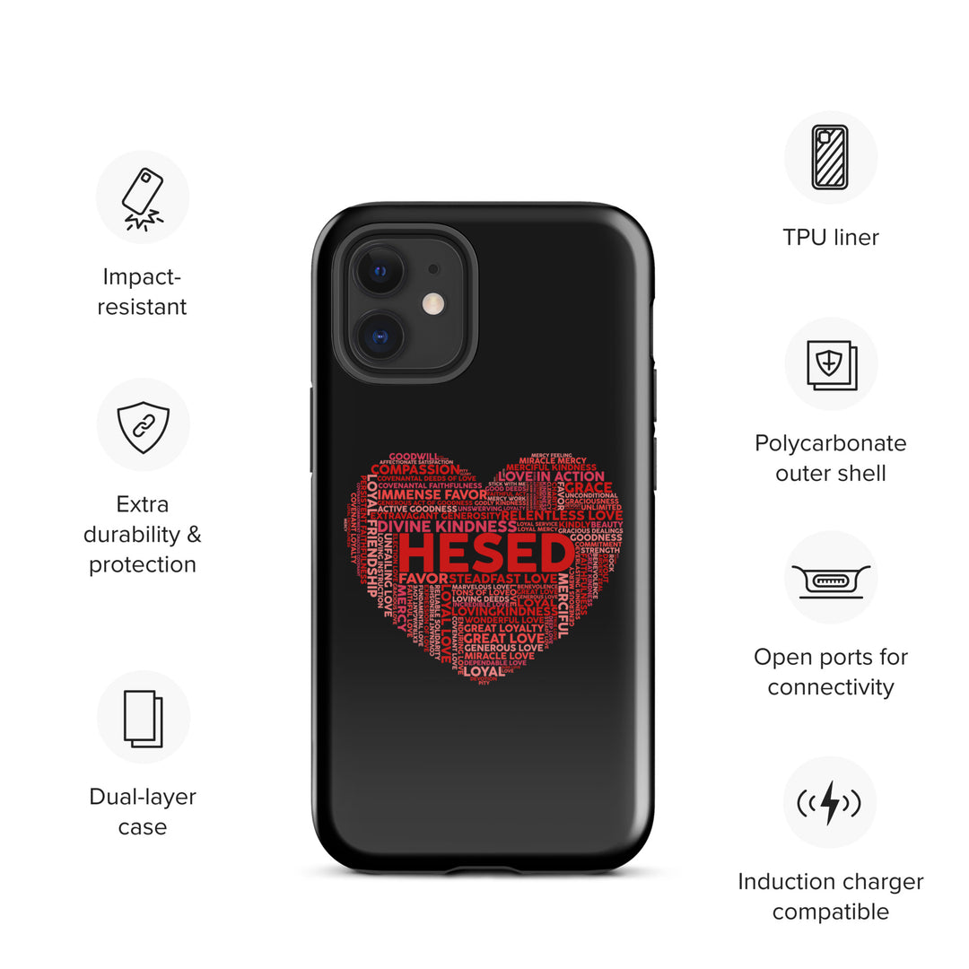 Christian Phone Case Hesed Heart Black for iPhone® iPhone® Phone Cases   