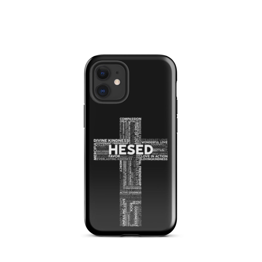 Christian Phone Case Hesed Cross Black for iPhone® iPhone® Phone Cases Glossy iPhone 12 mini 