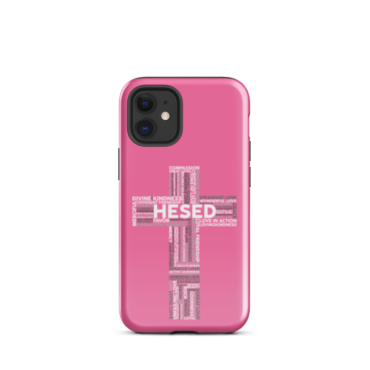 Christian Phone Case Hesed Cross Pink for iPhone® iPhone® Phone Cases Glossy iPhone 12 mini 