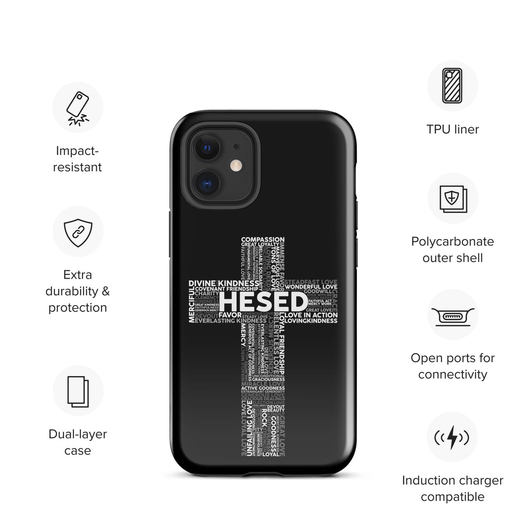 Christian Phone Case Hesed Cross Black for iPhone® iPhone® Phone Cases   