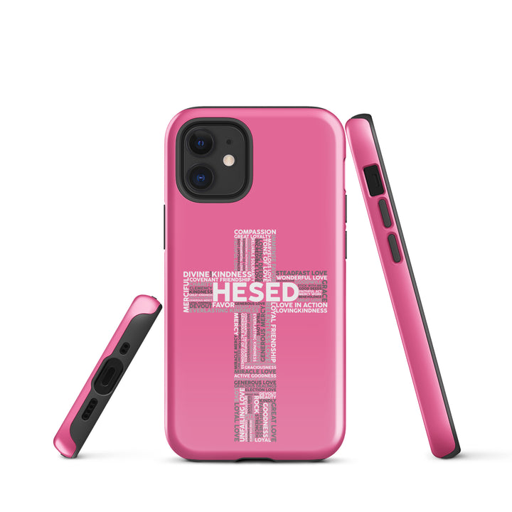 Christian Phone Case Hesed Cross Pink for iPhone® iPhone® Phone Cases   