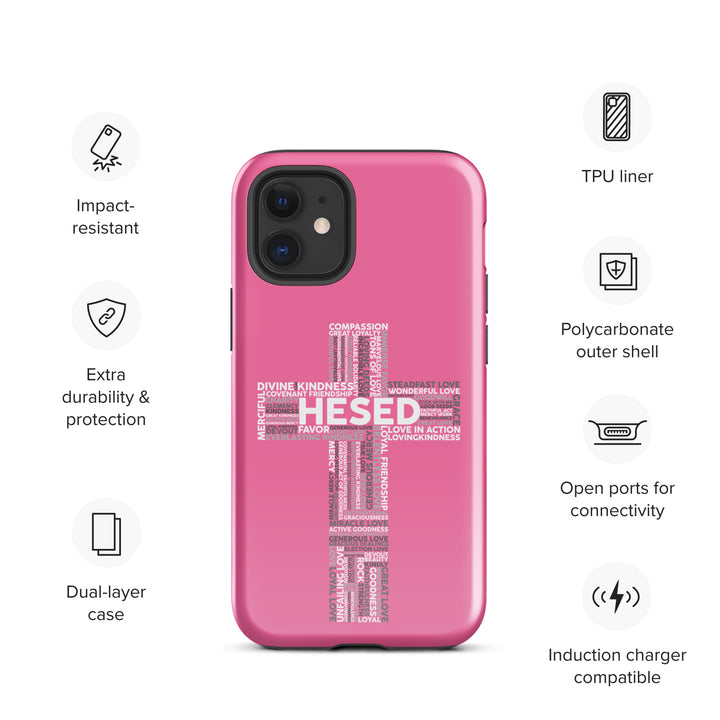 Christian Phone Case Hesed Cross Pink for iPhone® iPhone® Phone Cases   