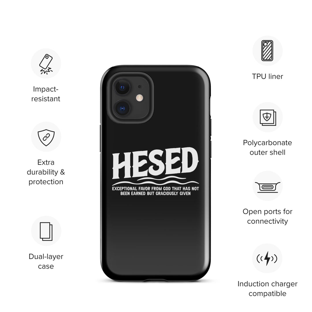 Christian Phone Case Hesed Exceptional Favor Black for iPhone® iPhone® Phone Cases   