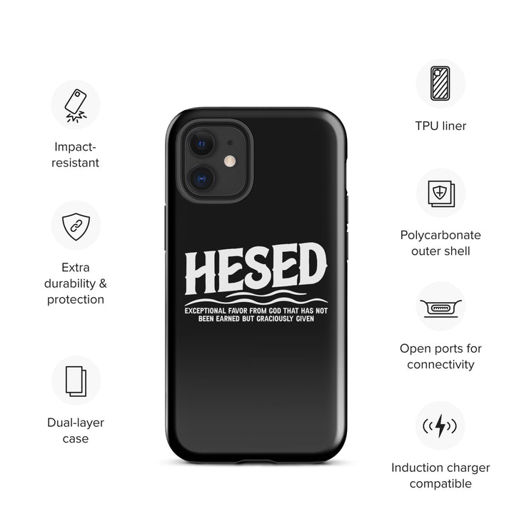 Christian Phone Case Hesed Exceptional Favor Black for iPhone® iPhone® Phone Cases   