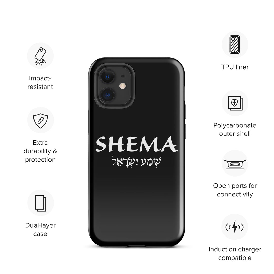 Christian Phone Case Shema Hebrew Black for iPhone® iPhone® Phone Cases   