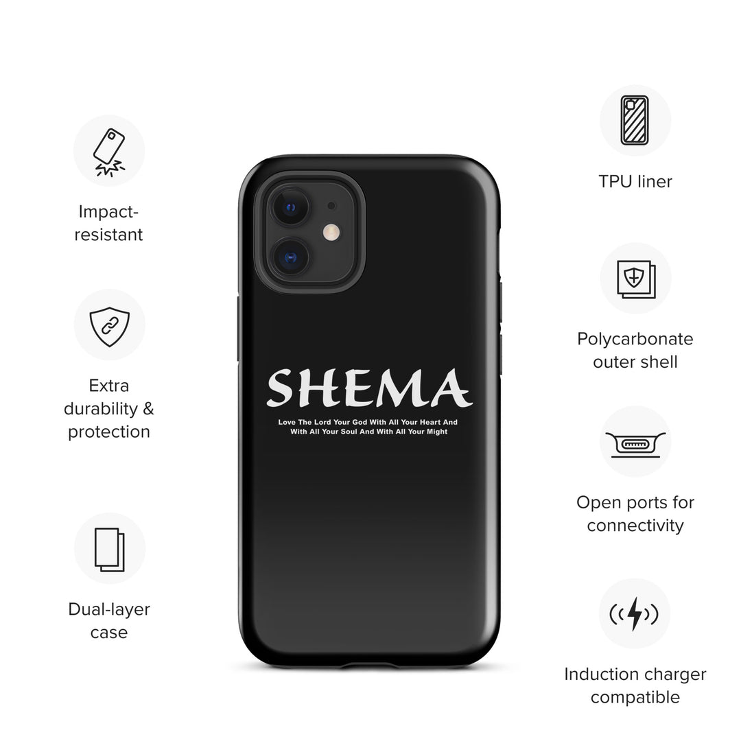 Christian Phone Case Shema Love The Lord Black  for iPhone® iPhone® Phone Cases   