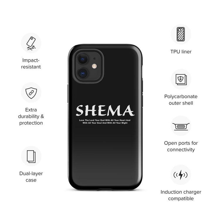 Christian Phone Case Shema Love The Lord Black  for iPhone® iPhone® Phone Cases   