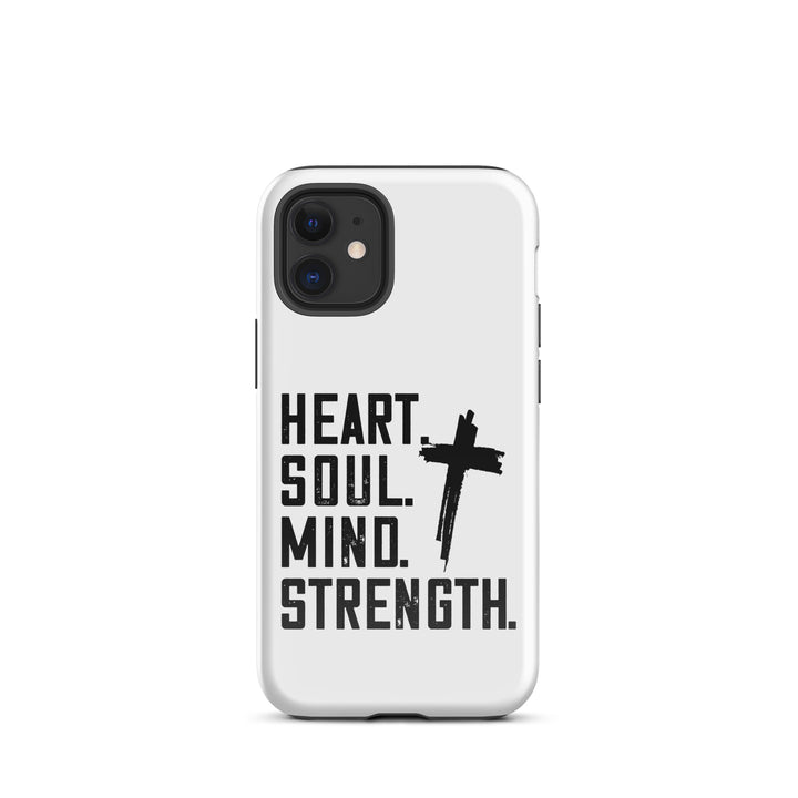 Christian Phone Case Heart Soul Mind Strength White for iPhone® iPhone® Phone Cases Glossy iPhone 12 mini 