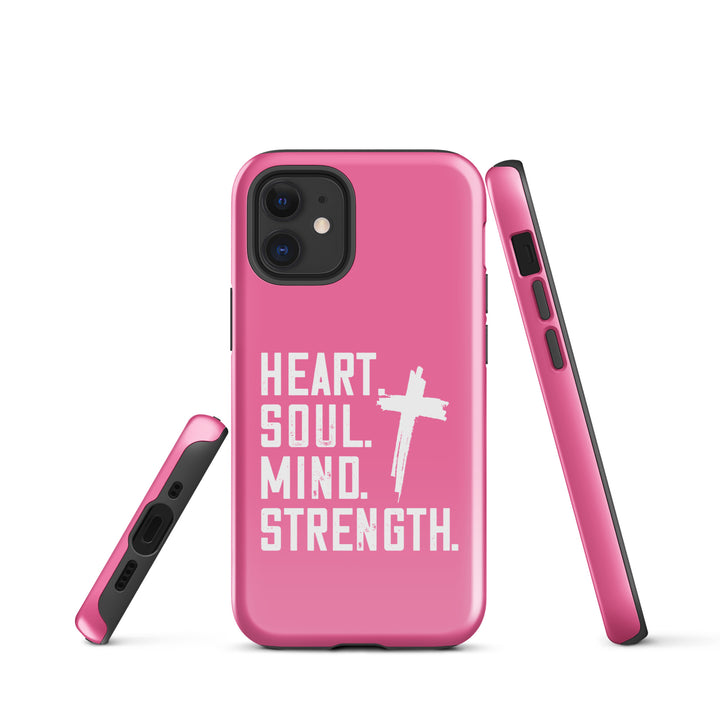 Christian Phone Case Heart Soul Mind Strength Pink for iPhone® iPhone® Phone Cases   