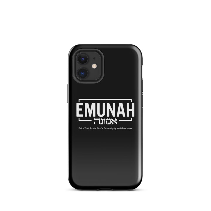 Christian Phone Case Emunah Faith That Trusts Black for iPhone® iPhone® Phone Cases Glossy iPhone 12 mini 