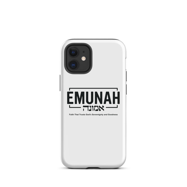 Christian Phone Case Emunah Faith That Trusts White for iPhone® iPhone® Phone Cases Glossy iPhone 12 mini 