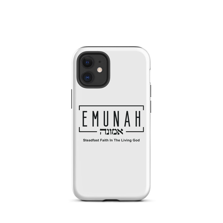 Christian Phone Case Emunah Steadfast Faith White for iPhone® iPhone® Phone Cases Glossy iPhone 12 mini 