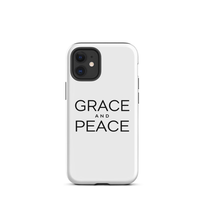 Christian Phone Case Grace and Peace White for iPhone® iPhone® Phone Cases Glossy iPhone 12 mini 