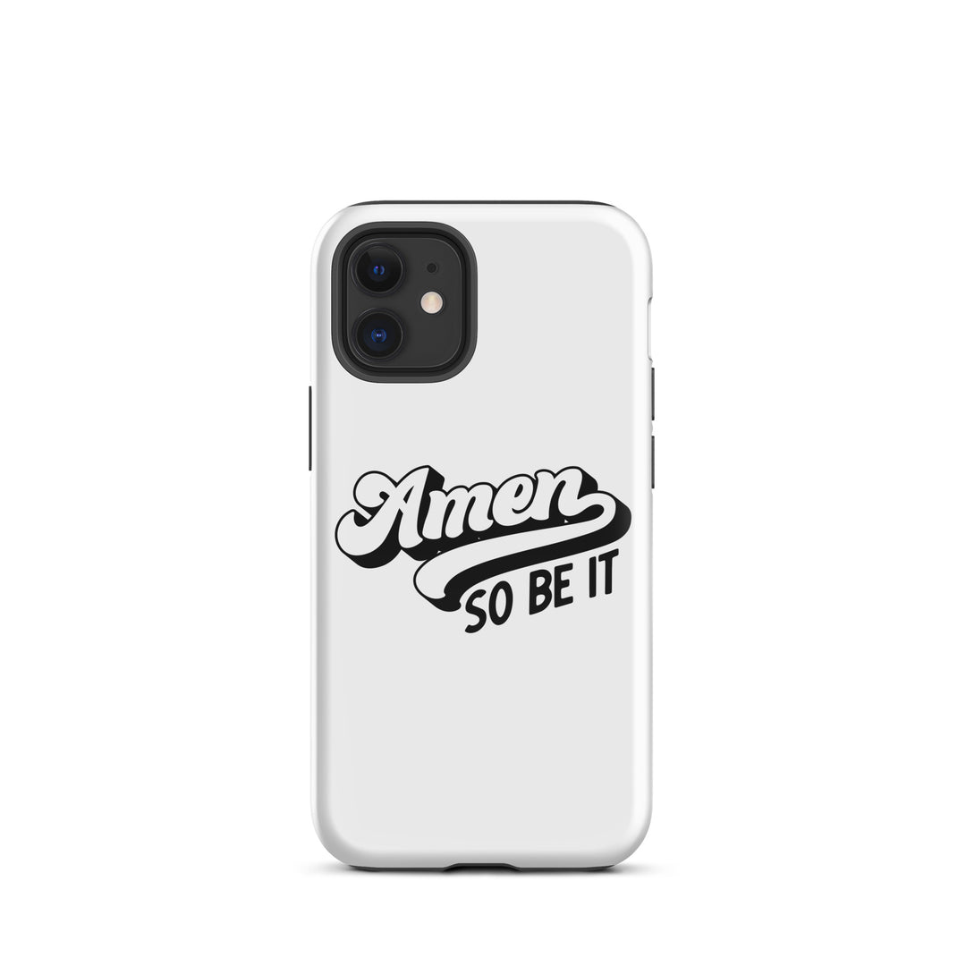 Christian Phone Case Amen So Be It White for iPhone® iPhone® Phone Cases Glossy iPhone 12 mini 