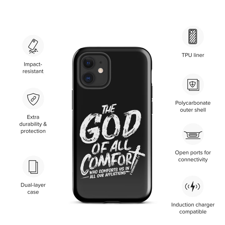 Christian Phone Case God of All Comfort Black for iPhone® iPhone® Phone Cases   