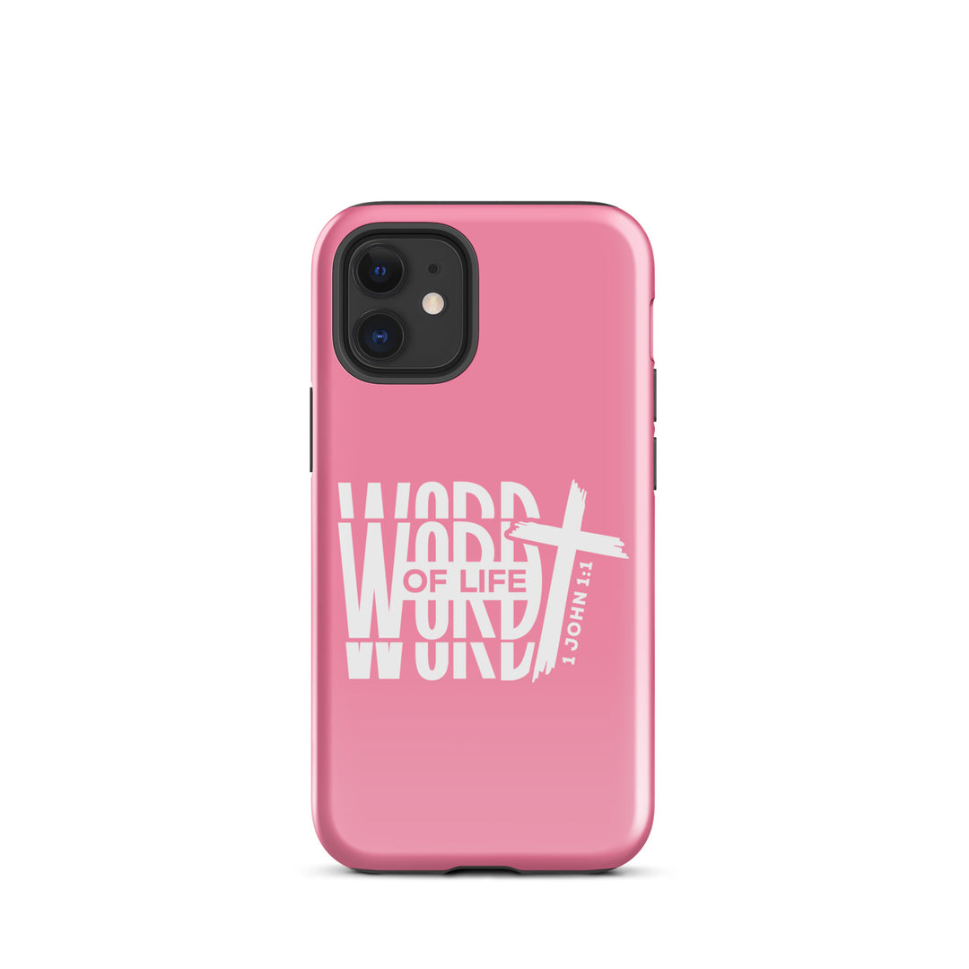 Christian Phone Case Word of Life Cross Pink for iPhone® iPhone® Phone Cases Glossy iPhone 12 mini 