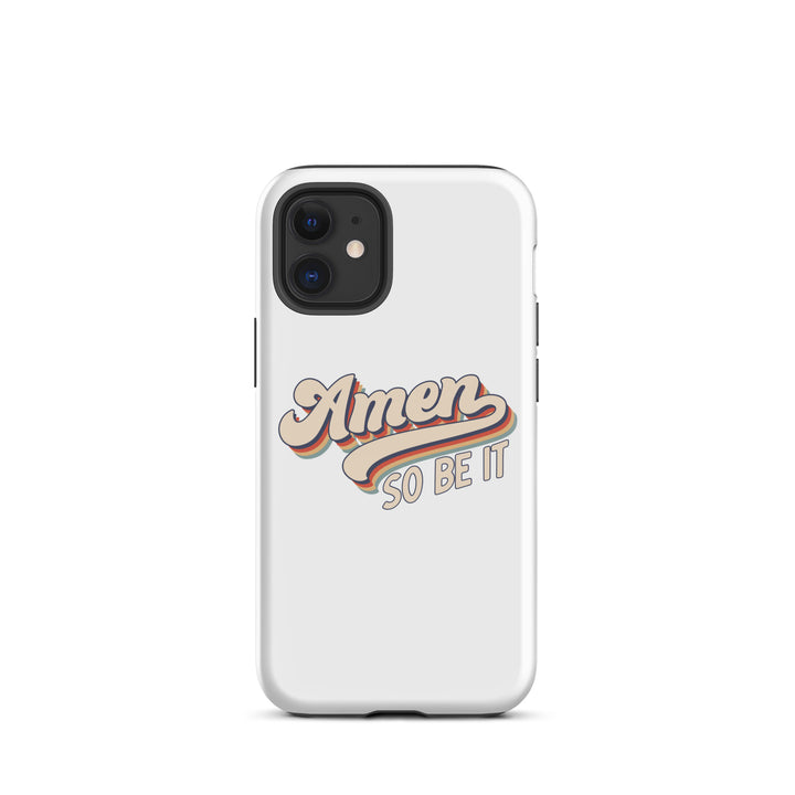 Christian Phone Case Amen So Be It White for iPhone® iPhone® Phone Cases Glossy iPhone 12 mini 