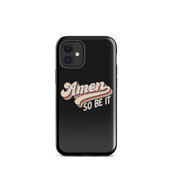 Christian Phone Case Amen So Be It Black for iPhone® iPhone® Phone Cases Glossy iPhone 12 mini 