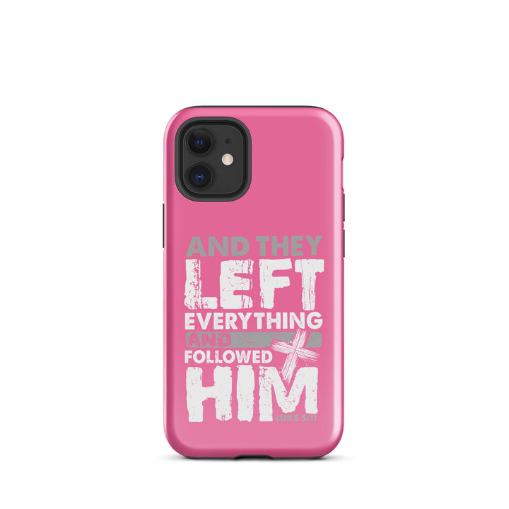 Christian Phone Case Left Everything Cross Pink for iPhone® iPhone® Phone Cases Glossy iPhone 12 mini 