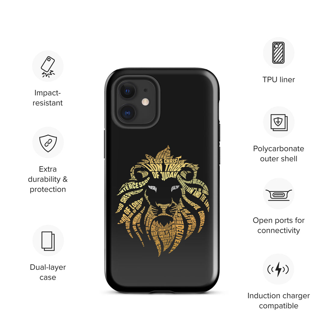 Christian Phone Case Lion Word Cloud Black for iPhone® iPhone® Phone Cases   