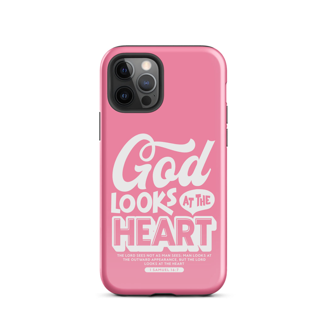 Christian Phone Case God Looks At Heart for iPhone® iPhone® Phone Cases Glossy iPhone 12 Pro 