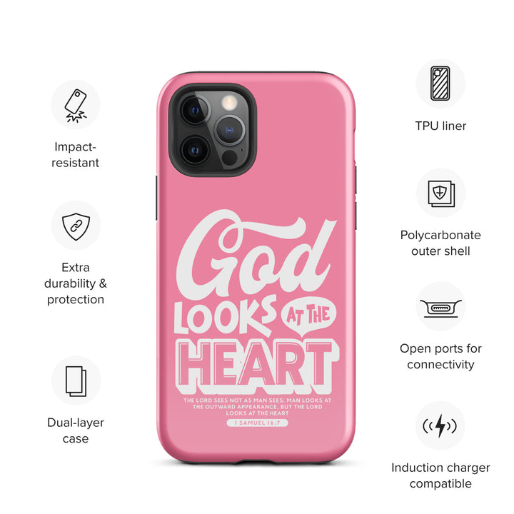 Christian Phone Case God Looks At Heart for iPhone® iPhone® Phone Cases   