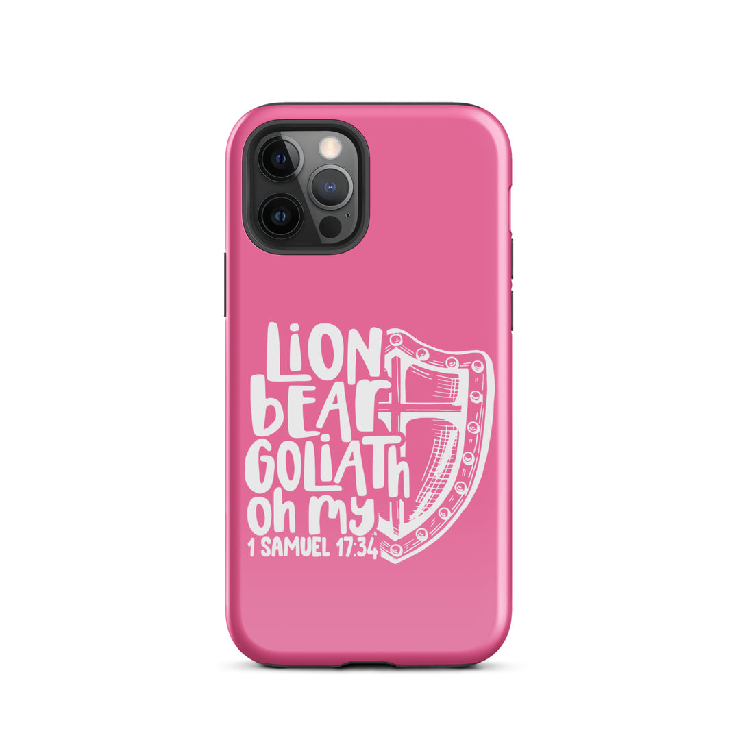 Christian Phone Case Lion Bear Goliath Oh My Pink for iPhone® iPhone® Phone Cases Glossy iPhone 12 Pro 