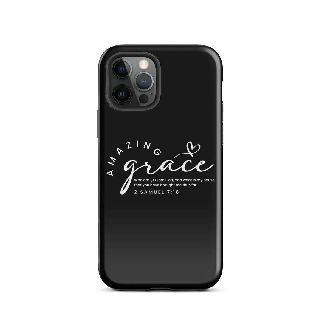 Christian Phone Case Amazing Grace Heart Black for iPhone® iPhone® Phone Cases Glossy iPhone 12 Pro 