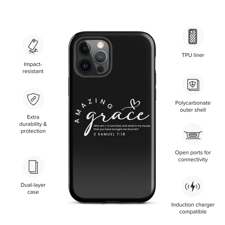 Christian Phone Case Amazing Grace Heart Black for iPhone® iPhone® Phone Cases   