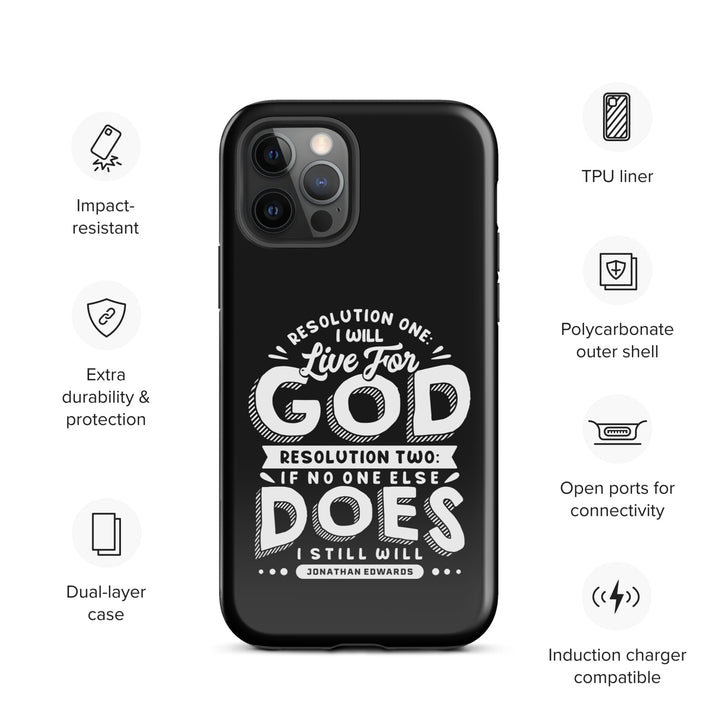 Christian Phone Case Live For God Black for iPhone® iPhone® Phone Cases   