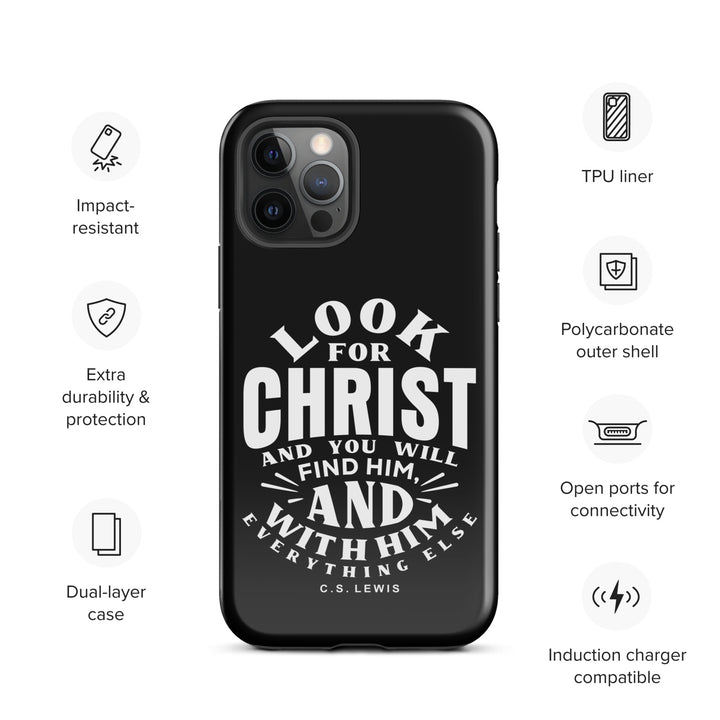 Christian Phone Case Look For Christ Black for iPhone® iPhone® Phone Cases   