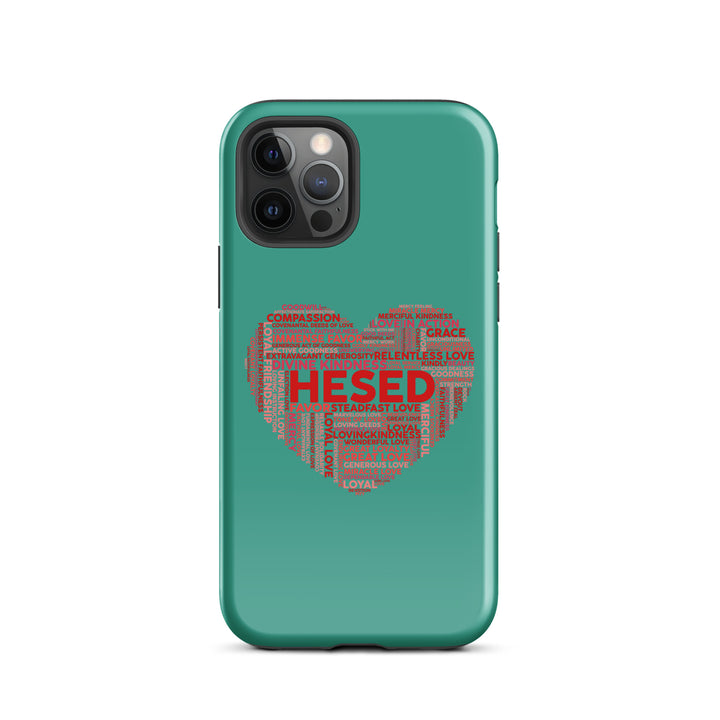 Christian Phone Case Hesed Heart Teal for iPhone® iPhone® Phone Cases Glossy iPhone 12 Pro 