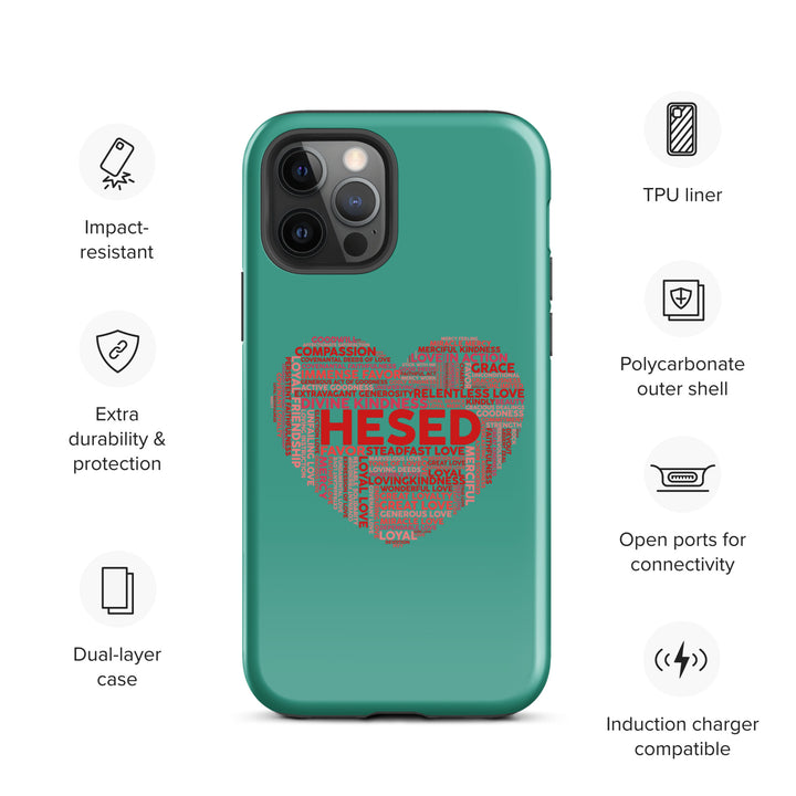 Christian Phone Case Hesed Heart Teal for iPhone® iPhone® Phone Cases   