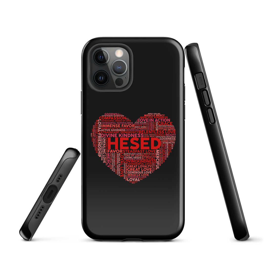 Christian Phone Case Hesed Heart Black for iPhone® iPhone® Phone Cases   