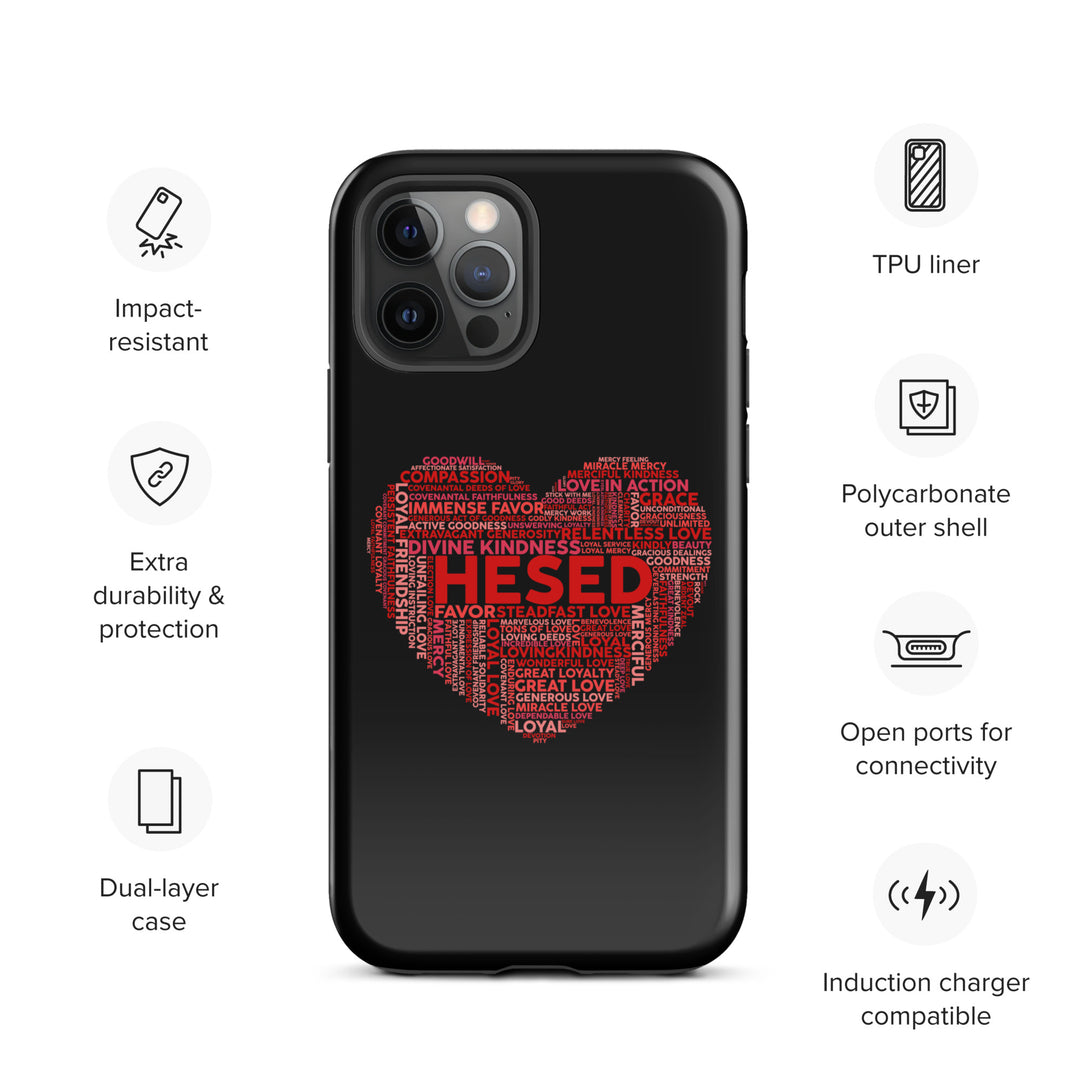 Christian Phone Case Hesed Heart Black for iPhone® iPhone® Phone Cases   