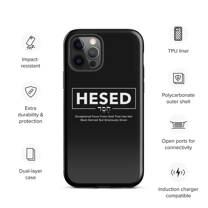 Christian Phone Case Hesed Hebrew Exceptional Favor Black for iPhone® iPhone® Phone Cases   