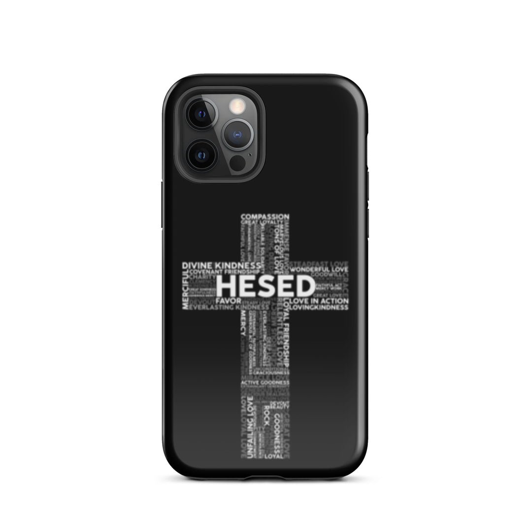 Christian Phone Case Hesed Cross Black for iPhone® iPhone® Phone Cases Glossy iPhone 12 Pro 